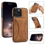 For iPhone 16 Pro Max Ultra-thin Shockproof Phone Protective Case with Holder(Brown)