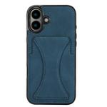 For iPhone 16 Plus Ultra-thin Shockproof Phone Protective Case with Holder(Blue)