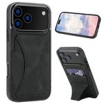 For iPhone 17 Pro Max Ultra-thin Shockproof Phone Protective Case with Holder(Black)