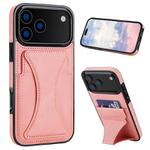 For iPhone 17 Pro Max Ultra-thin Shockproof Phone Protective Case with Holder(Rose Gold)
