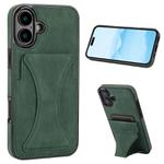 For iPhone 17 Ultra-thin Shockproof Phone Protective Case with Holder(Green)