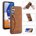 For Samsung Galaxy A35 5G Ultra-thin Shockproof Phone Protective Case with Holder(Brown)
