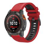 For Garmin 26mm Two Color Quick Release Silicone Watch Band with Tool(Red Black)