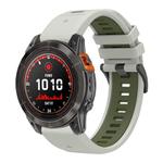 For Garmin 26mm Two Color Quick Release Silicone Watch Band with Tool(Grey Green)