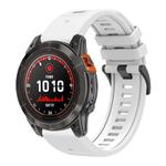 For Garmin 22mm Two Color Quick Release Silicone Watch Band with Tool(White)