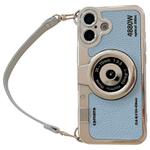 For iPhone 16 Plus Camera Style Phone Case(Sky Blue)