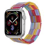 For Apple Watch 42mm / 41mm / 40mm / 38mm Stretch Rope Square Resin Watch Band(Rainbow)