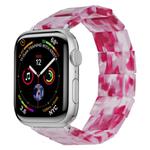 For Apple Watch 42mm / 41mm / 40mm / 38mm Stretch Rope Square Resin Watch Band(Pink Rose)