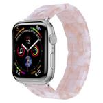For Apple Watch 42mm / 41mm / 40mm / 38mm Stretch Rope Square Resin Watch Band(Pink Flower)