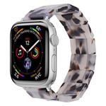For Apple Watch 42mm / 41mm / 40mm / 38mm Stretch Rope Square Resin Watch Band(Dark Brown White)
