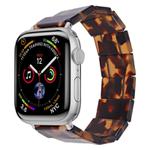 For Apple Watch 42mm / 41mm / 40mm / 38mm Stretch Rope Square Resin Watch Band(Tortoise Shell Color)