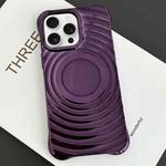 For iPhone 15 Pro Max Electroplating Wave MagSafe Phone Case(Purple)