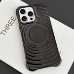 For iPhone 15 Pro Electroplating Wave MagSafe Phone Case(Black)