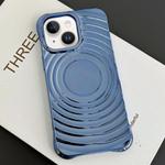 For iPhone 15 Electroplating Wave MagSafe Phone Case(Blue)