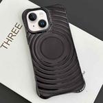 For iPhone 15 Electroplating Wave MagSafe Phone Case(Black)