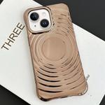 For iPhone 14 Electroplating Wave MagSafe Phone Case(Gold)