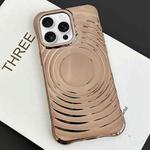 For iPhone 14 Pro Electroplating Wave MagSafe Phone Case(Gold)