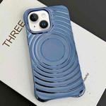 For iPhone 13 Electroplating Wave MagSafe Phone Case(Blue)
