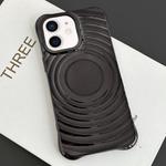 For iPhone 12 Electroplating Wave MagSafe Phone Case(Black)