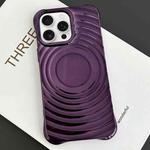 For iPhone 12 Pro Max Electroplating Wave MagSafe Phone Case(Purple)