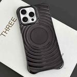 For iPhone 12 Pro Electroplating Wave MagSafe Phone Case(Black)