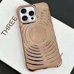 For iPhone 11 Pro Max Electroplating Wave MagSafe Phone Case(Gold)