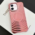 For iPhone 11 Electroplating Wave MagSafe Phone Case(Pink)
