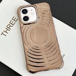 For iPhone 11 Electroplating Wave MagSafe Phone Case(Gold)