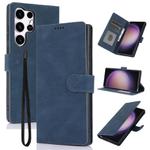 For Samsung Galaxy S24 Ultra 5G Fantasy Skin-feel Calfskin Texture Leather Phone Case(Blue)