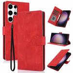 For Samsung Galaxy S25 Ultra 5G Fantasy Skin-feel Calfskin Texture Leather Phone Case(Red)