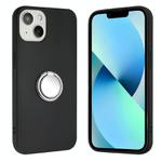 For iPhone 13 mini Matte Ring Holder TPU Phone Case(Silver)