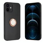 For iPhone 12 mini Matte Ring Holder TPU Phone Case(Rose Gold)
