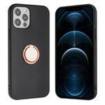 For iPhone 11 Pro Max Matte Ring Holder TPU Phone Case(Rose Gold)