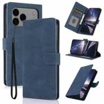 For iPhone 17 Pro Fantasy Skin-feel Calfskin Texture Leather Phone Case(Blue)