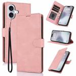 For iPhone 17 Fantasy Skin-feel Calfskin Texture Leather Phone Case(Pink)
