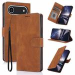 For iPhone 17 Air Fantasy Skin-feel Calfskin Texture Leather Phone Case(Brown)