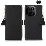 For Honor Play 60 Plus / 200 Smart Side-Magnetic TJ Genuine Leather RFID Phone Case(Black)