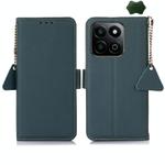 For Honor Play 60 Plus / 200 Smart Side-Magnetic TJ Genuine Leather RFID Phone Case(Green)