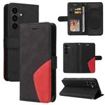 For Samsung Galaxy S25 FE 5G Dual-color Splicing Flip Leather Phone Case(Black)