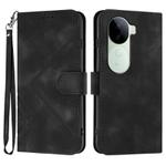 For vivo iQOO Z9s / V40e India Line Pattern Skin Feel Leather Phone Case(Black)