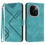 For vivo iQOO Z9s Pro / T3 Pro 5G India Line Pattern Skin Feel Leather Phone Case(Light Blue)