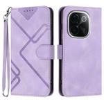 For vivo iQOO Z9s Pro / T3 Pro 5G India Line Pattern Skin Feel Leather Phone Case(Light Purple)