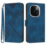 For vivo iQOO Z9s Pro / T3 Pro 5G India Line Pattern Skin Feel Leather Phone Case(Royal Blue)