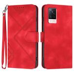 For vivo S9 Line Pattern Skin Feel Leather Phone Case(Red)
