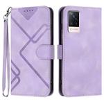 For vivo S9 Line Pattern Skin Feel Leather Phone Case(Light Purple)