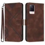 For vivo S9 Line Pattern Skin Feel Leather Phone Case(Coffee)
