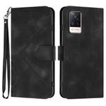 For vivo S9 Line Pattern Skin Feel Leather Phone Case(Black)