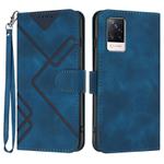 For vivo S9 Line Pattern Skin Feel Leather Phone Case(Royal Blue)