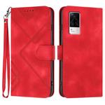 For vivo S9e Line Pattern Skin Feel Leather Phone Case(Red)