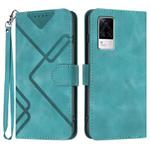 For vivo S9e Line Pattern Skin Feel Leather Phone Case(Light Blue)